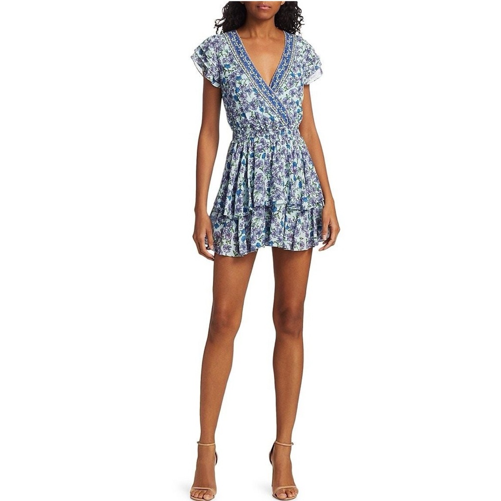 ALICE + OLIVIA 
Marissa Floral Wrap Skort Romper - Picture 4 of 8